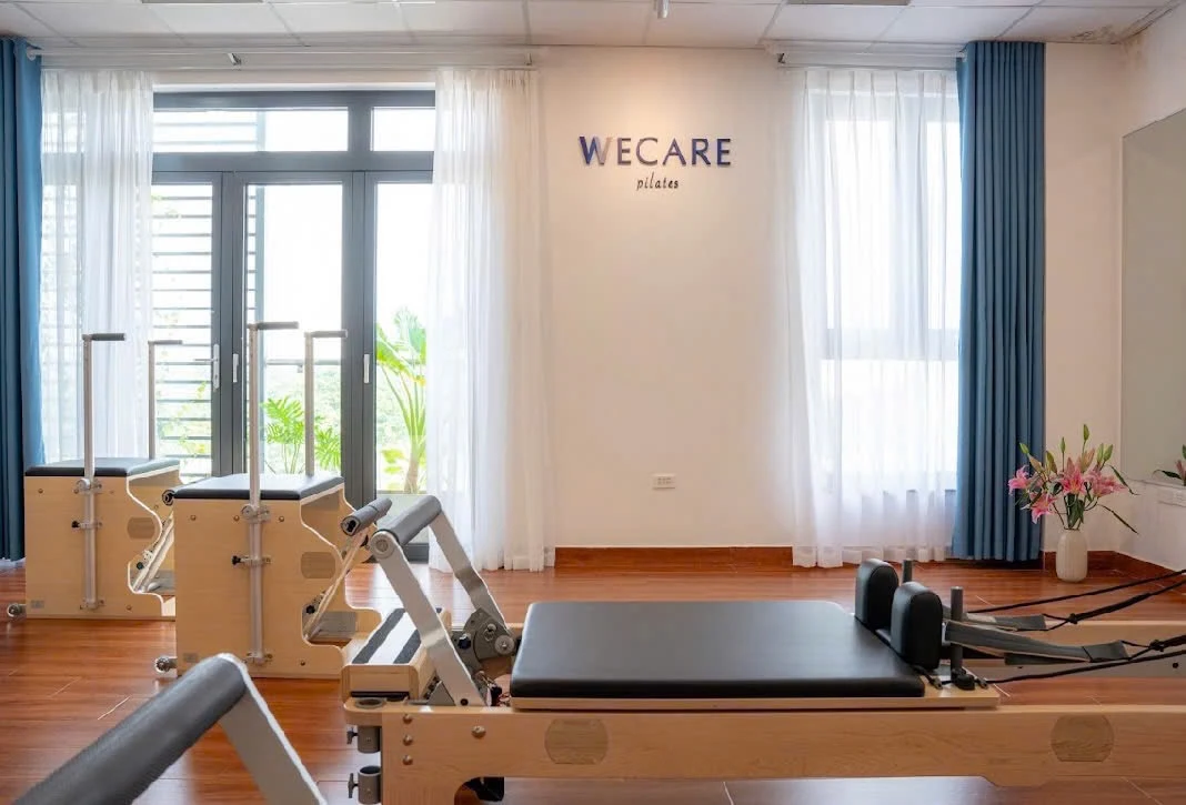 Bright and airy Pilates studio interior